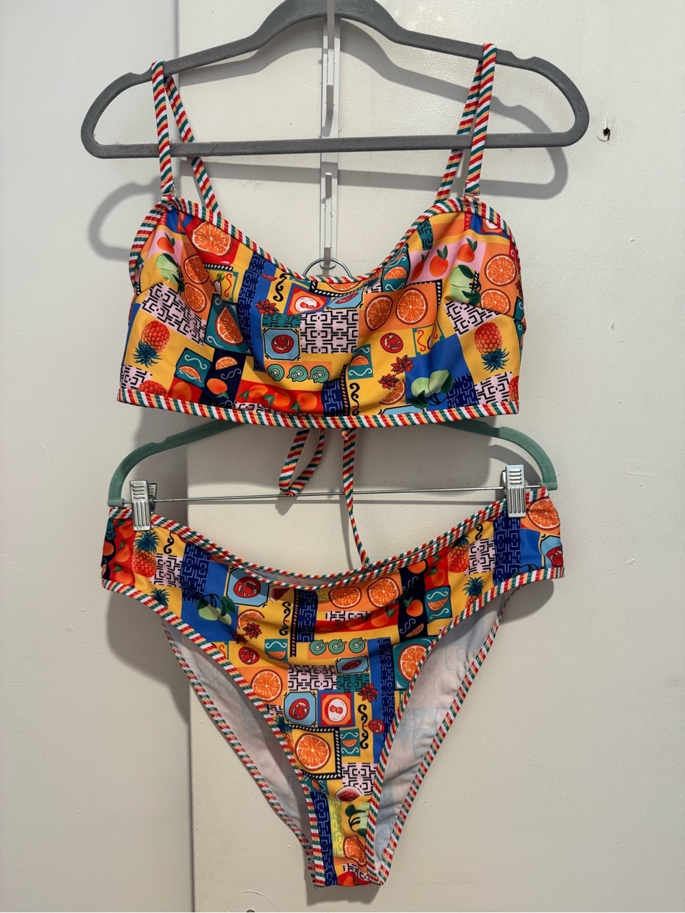 Vibrant Citrus Patchwork Bikini Set